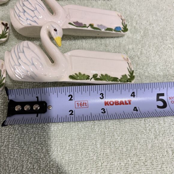 MCM Nameplate Name tags Kitsch Vintage Glazed Ceramic Swan 1950’s Lot Of  9 - Picture 6 of 8
